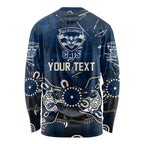 Personalized Geelong Cats Long Sleeve Shirt Aboriginal Dot Painting Graffiti Style