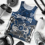 Personalized Geelong Cats Men Tank Top Aboriginal Dot Painting Graffiti Style
