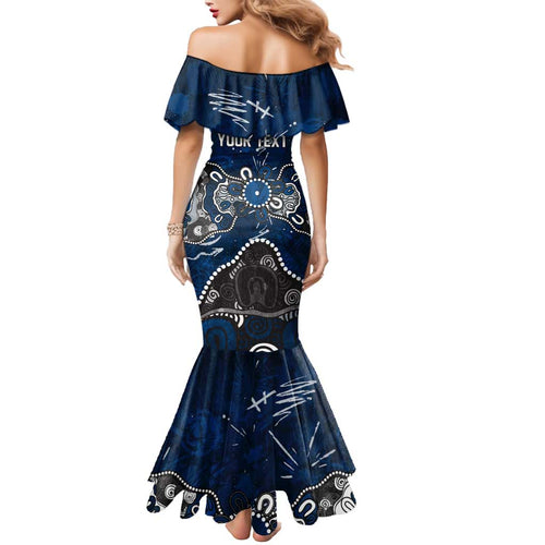 Personalized Geelong Cats Mermaid Dress Aboriginal Dot Painting Graffiti Style