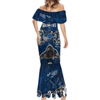 Personalized Geelong Cats Mermaid Dress Aboriginal Dot Painting Graffiti Style