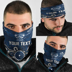Personalized Geelong Cats Neck Gaiter Aboriginal Dot Painting Graffiti Style