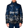 Personalized Geelong Cats Padded Jacket Aboriginal Dot Painting Graffiti Style