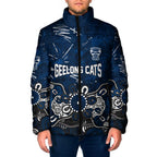 Personalized Geelong Cats Padded Jacket Aboriginal Dot Painting Graffiti Style