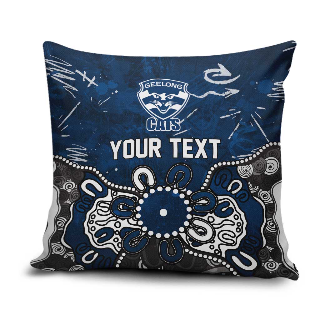 Personalized Geelong Cats Pillow Cover Aboriginal Dot Painting Graffiti Style