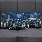 Personalized Geelong Cats Pillow Cover Aboriginal Dot Painting Graffiti Style