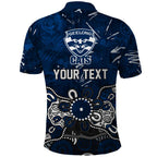 Personalized Geelong Cats Polo Shirt Aboriginal Dot Painting Graffiti Style