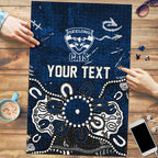 Personalized Geelong Cats Puzzle Aboriginal Dot Painting Graffiti Style
