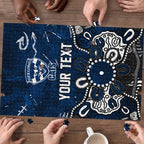 Personalized Geelong Cats Puzzle Aboriginal Dot Painting Graffiti Style