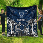 Personalized Geelong Cats Quilt Aboriginal Dot Painting Graffiti Style