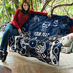 Personalized Geelong Cats Quilt Aboriginal Dot Painting Graffiti Style