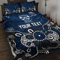 Personalized Geelong Cats Quilt Bed Set Aboriginal Dot Painting Graffiti Style