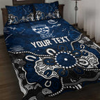 Personalized Geelong Cats Quilt Bed Set Aboriginal Dot Painting Graffiti Style