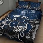 Personalized Geelong Cats Quilt Bed Set Aboriginal Dot Painting Graffiti Style