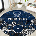 Personalized Geelong Cats Round Carpet Aboriginal Dot Painting Graffiti Style