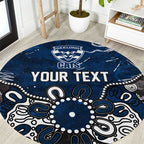 Personalized Geelong Cats Round Carpet Aboriginal Dot Painting Graffiti Style