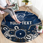 Personalized Geelong Cats Round Carpet Aboriginal Dot Painting Graffiti Style