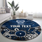 Personalized Geelong Cats Round Carpet Aboriginal Dot Painting Graffiti Style