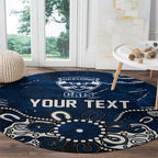 Personalized Geelong Cats Round Carpet Aboriginal Dot Painting Graffiti Style