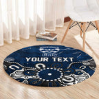 Personalized Geelong Cats Round Carpet Aboriginal Dot Painting Graffiti Style