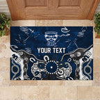 Personalized Geelong Cats Rubber Doormat Aboriginal Dot Painting Graffiti Style