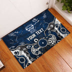 Personalized Geelong Cats Rubber Doormat Aboriginal Dot Painting Graffiti Style