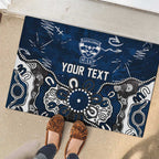 Personalized Geelong Cats Rubber Doormat Aboriginal Dot Painting Graffiti Style
