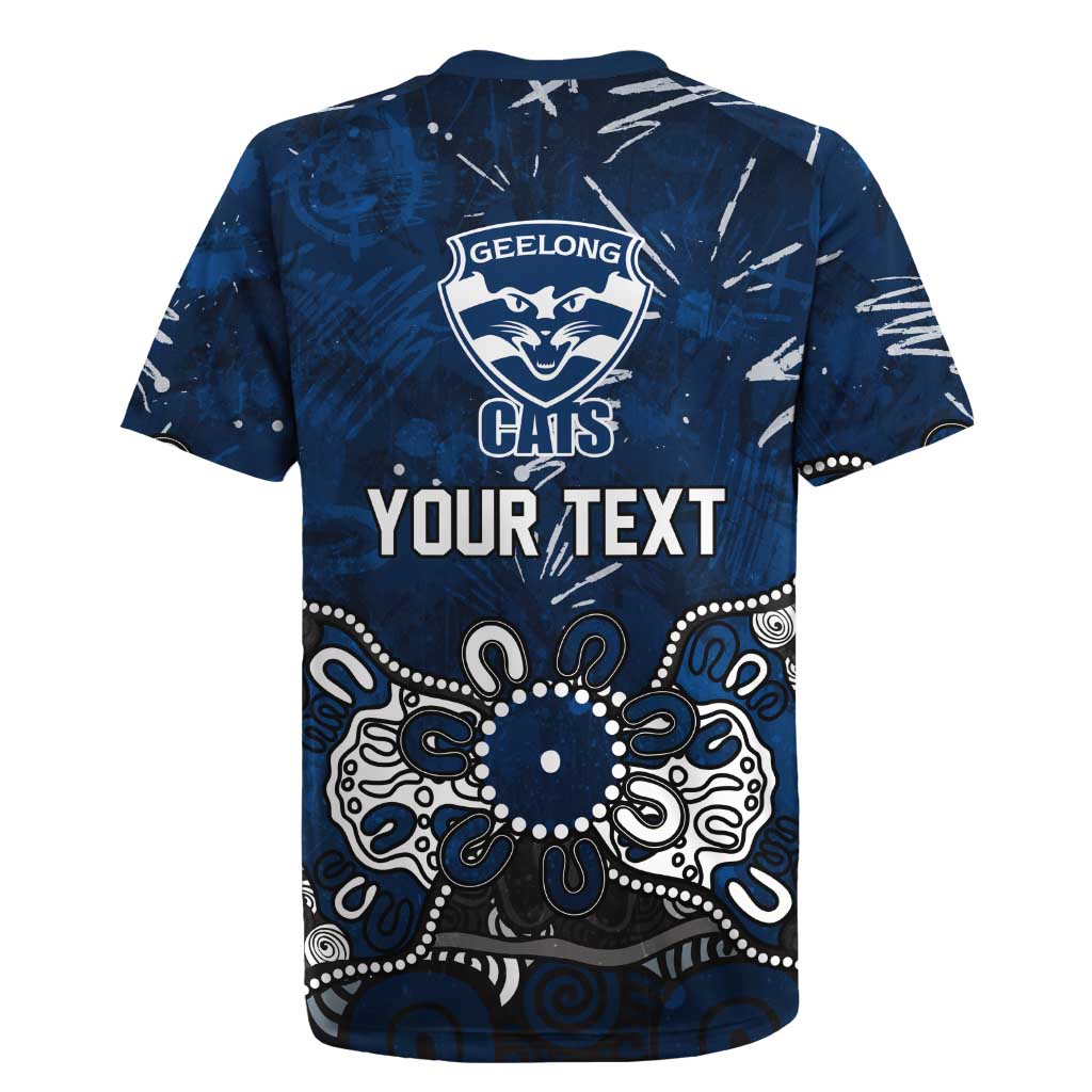 Personalized Geelong Cats Rugby Jersey Aboriginal Dot Painting Graffiti Style