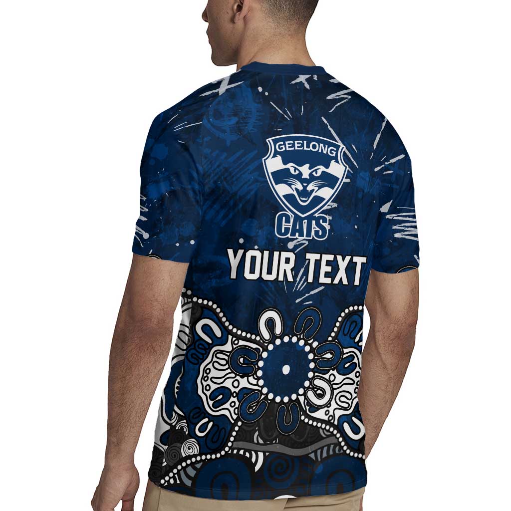 Personalized Geelong Cats Rugby Jersey Aboriginal Dot Painting Graffiti Style