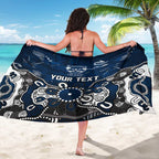 Personalized Geelong Cats Sarong Aboriginal Dot Painting Graffiti Style