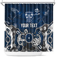 Personalized Geelong Cats Shower Curtain Aboriginal Dot Painting Graffiti Style