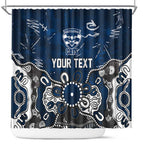 Personalized Geelong Cats Shower Curtain Aboriginal Dot Painting Graffiti Style