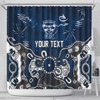 Personalized Geelong Cats Shower Curtain Aboriginal Dot Painting Graffiti Style