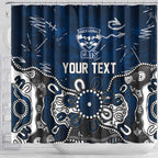 Personalized Geelong Cats Shower Curtain Aboriginal Dot Painting Graffiti Style