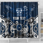 Personalized Geelong Cats Shower Curtain Aboriginal Dot Painting Graffiti Style