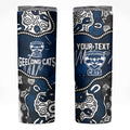 Personalized Geelong Cats Skinny Tumbler Aboriginal Dot Painting Graffiti Style