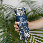 Personalized Geelong Cats Skinny Tumbler Aboriginal Dot Painting Graffiti Style