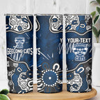 Personalized Geelong Cats Skinny Tumbler Aboriginal Dot Painting Graffiti Style