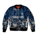 Personalized Geelong Cats Sleeve Zip Bomber Jacket Aboriginal Dot Painting Graffiti Style