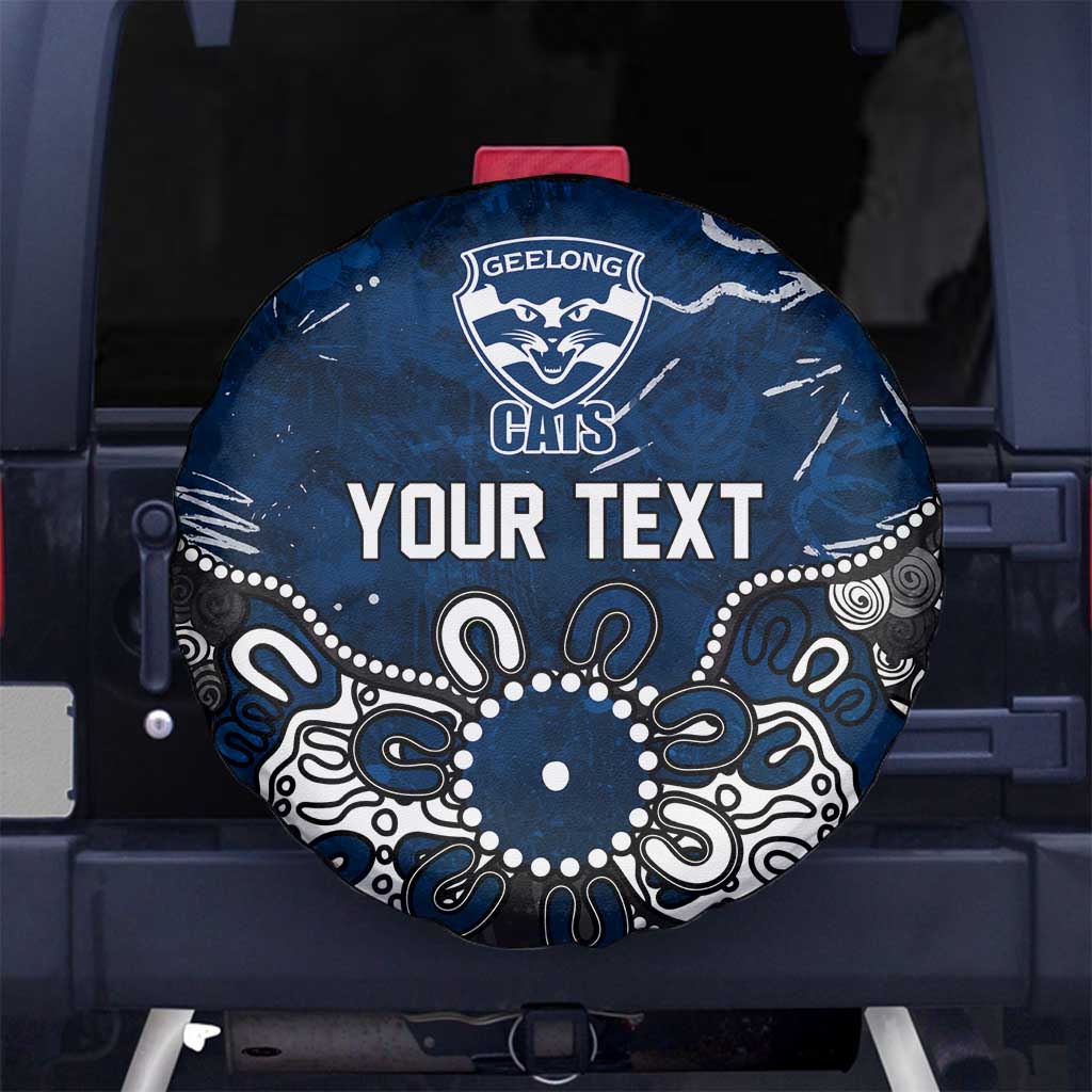 Personalized Geelong Cats Spare Tire Cover Aboriginal Dot Painting Graffiti Style
