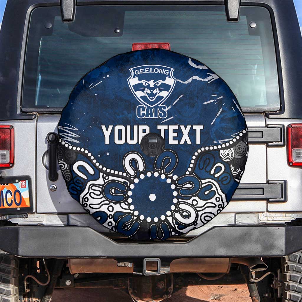 Personalized Geelong Cats Spare Tire Cover Aboriginal Dot Painting Graffiti Style