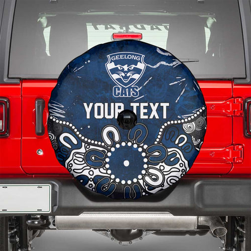 Personalized Geelong Cats Spare Tire Cover Aboriginal Dot Painting Graffiti Style