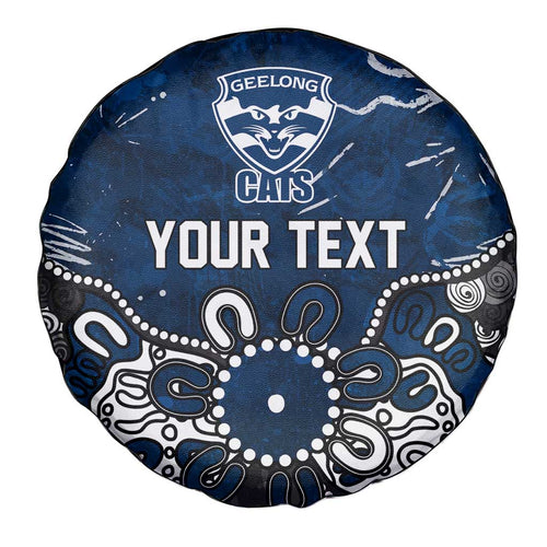 Personalized Geelong Cats Spare Tire Cover Aboriginal Dot Painting Graffiti Style
