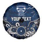 Personalized Geelong Cats Spare Tire Cover Aboriginal Dot Painting Graffiti Style