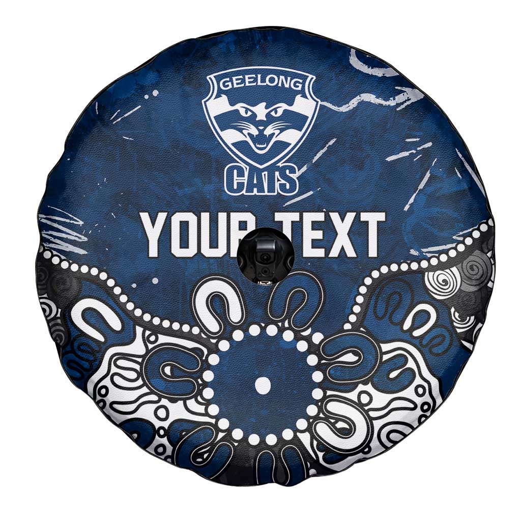Personalized Geelong Cats Spare Tire Cover Aboriginal Dot Painting Graffiti Style
