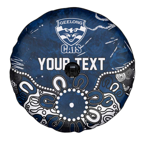 Personalized Geelong Cats Spare Tire Cover Aboriginal Dot Painting Graffiti Style