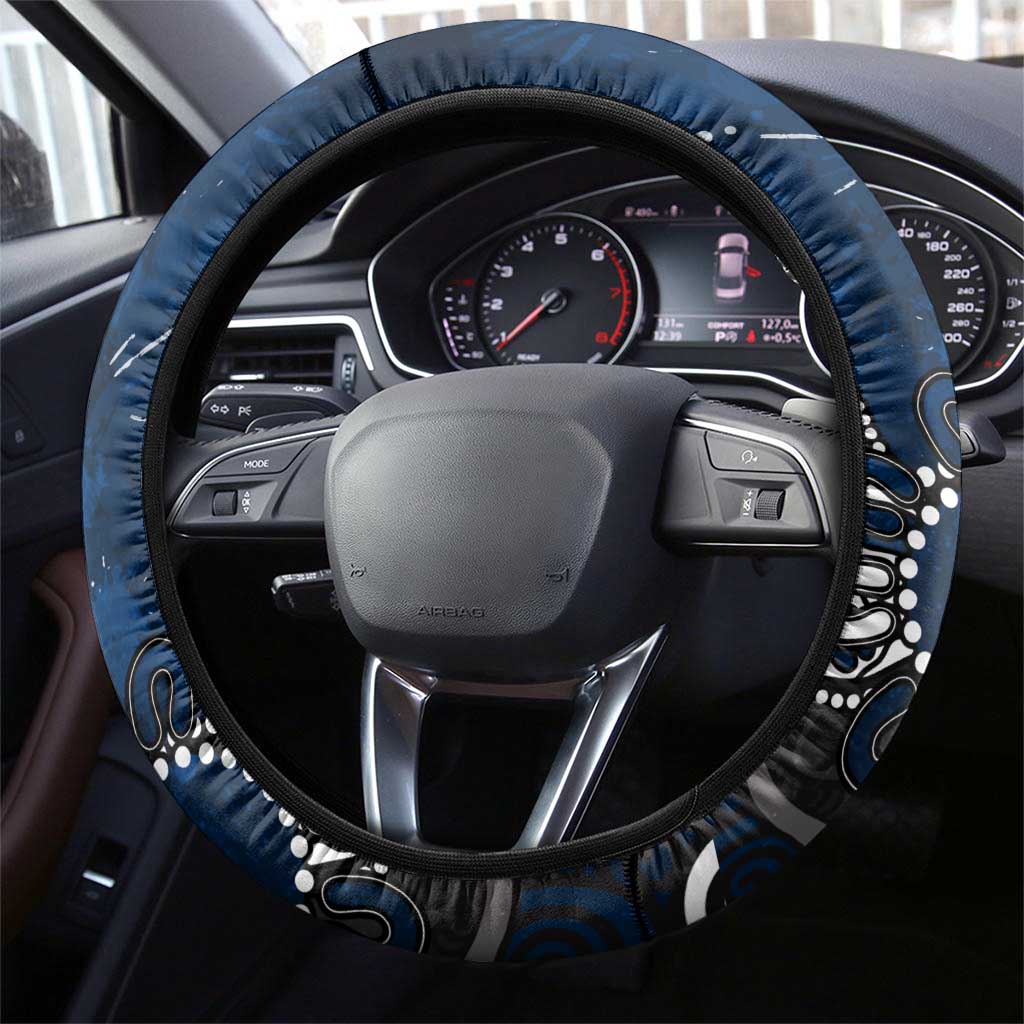 Geelong Cats Steering Wheel Cover Aboriginal Dot Painting Graffiti Style