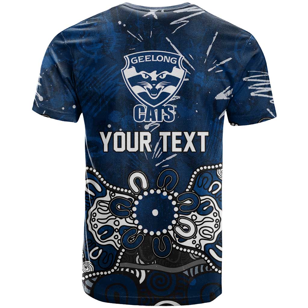Personalized Geelong Cats T Shirt Aboriginal Dot Painting Graffiti Style