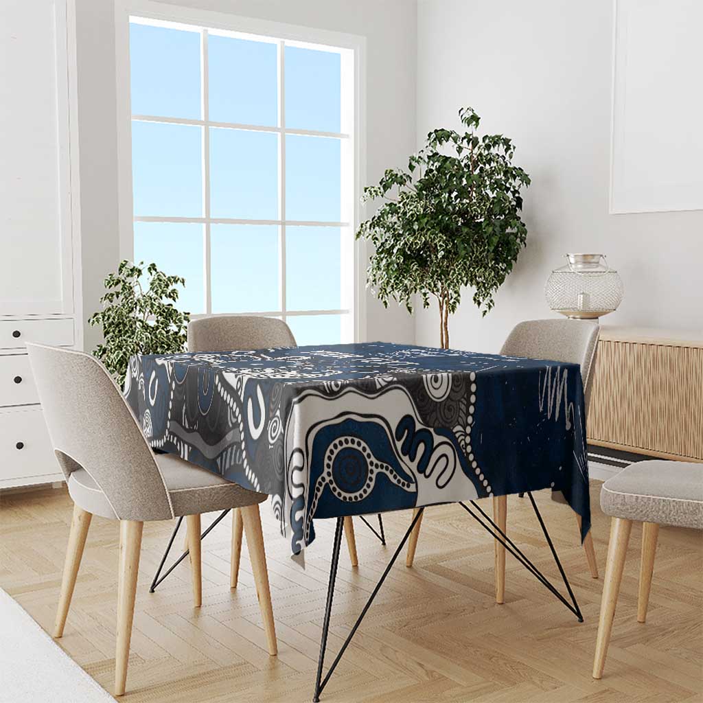 Personalized Geelong Cats Tablecloth Aboriginal Dot Painting Graffiti Style