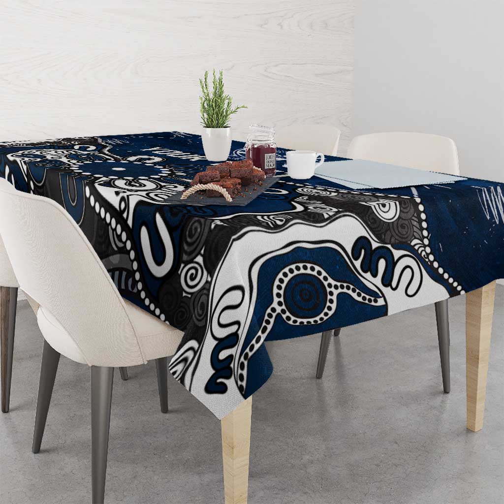 Personalized Geelong Cats Tablecloth Aboriginal Dot Painting Graffiti Style