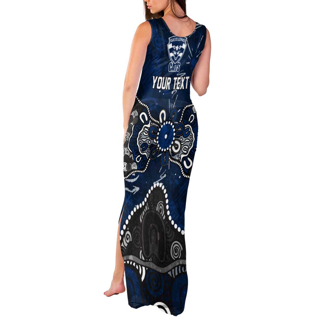 Personalized Geelong Cats Tank Maxi Dress Aboriginal Dot Painting Graffiti Style
